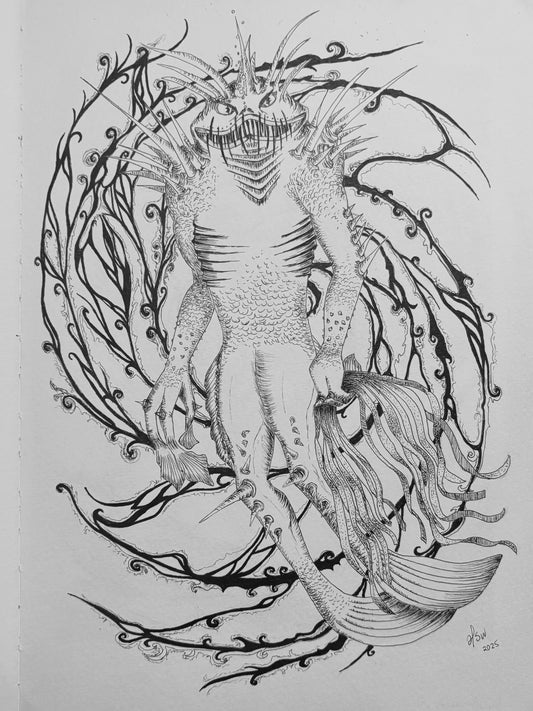 "From the Abyss"  Original ink drawing on fine art paper