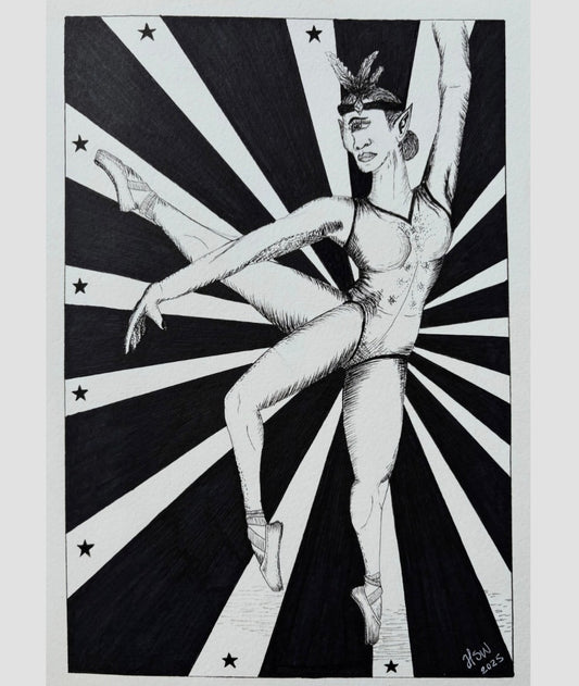 "Circus Freak" Original ink drawing on fine art paper.